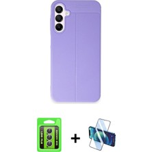 Cepte Toptan Galaxy A25 5g Doruk Klasik Özel Seri - Siyah 3D Antistatik Seramik Nano Ekran Koruyucu + Gümüş Raze Metal Kamera Lens