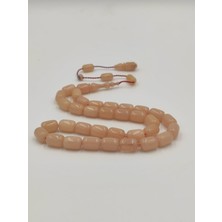 Altuntaş Aksesuar Usta Işcilikli Beyaz Ateş Kehribar Tesbih 8 * 12 mm  Kapsul Kesim Takımlı Sistemli