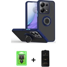 Cepte Toptan Redmi Note 13 Pro 4g Yörünge Çizgi - Siyah 6d Antistatik Mat Seramik Hayalet Nano Ekran Koruyucu + Siyah Raze Metal Kamera Lens