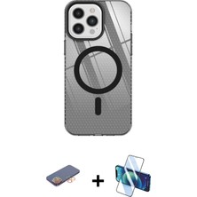 Cepte Toptan iPhone 12 Pro Max Doruk Prime - Siyah 3D Antistatik Seramik Nano Ekran Koruyucu + Turuncu Renkli Kamera Lens Koruma Cam