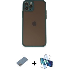 Cepte Toptan iPhone 11 Pro Ahenk Çizgi Serisi - Siyah 3D Antistatik Seramik Nano Ekran Koruyucu + Gökkuşağı Shine Kamera Lens Koruma Cam