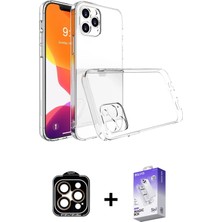 iPhone 15 Pro Max Zirve Doku - Siyah Bilvis 5in1 3D Magic Cam Ekran Koruyucu + Turuncu Pvd Metal Kamera Lens