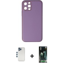 Cepte Toptan iPhone 12 Pro Yadigar Klasik - Siyah 360 Mat Full Body Arka Koruyucu + Mavi Shine Kamera Lens