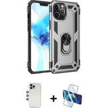 Cepte Toptan iPhone 12 Pro Max Ahenk Klasik Koleksiyonu - Siyah 3D Antistatik Seramik Nano Ekran Koruyucu + Gökkuşağı Shine Kamera Lens
