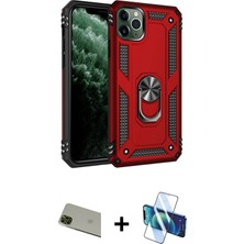Cepte Toptan iPhone 11 Pro Max Ahenk Klasik Koleksiyonu - Siyah 3D Antistatik Cam Ekran Koruyucu + Yeşil Rainbow Kamera Lens Koruma Cam