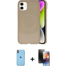 Cepte Toptan iPhone 11 Ufuk Serisi - Siyah 3D Antistatik Mat Seramik Nano Ekran Koruyucu + Turuncu Neon Fosforlu Kamera Lens