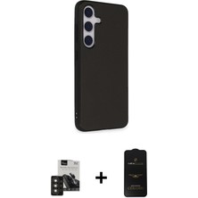 Cepte Toptan Galaxy S24 Akış Asil Koleksiyonu - Siyah 6d Antistatik Mat Seramik Hayalet Nano Ekran Koruyucu + Titan Gri Pvd Metal Kamera Lens