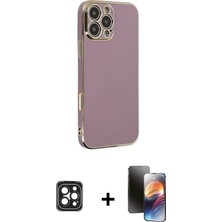 Cepte Toptan iPhone 16 Pro Max Yankı Serisi - Siyah 3D Antistatik Mat Seramik Nano Ekran Koruyucu + Siyah Pvd Metal Kamera Lens