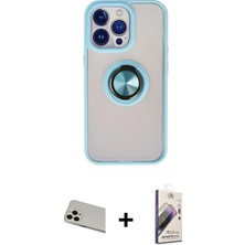 Cepte Toptan iPhone 13 Pro Max Yörünge Çizgi - Siyah Bilvis 3D Mat Cam Ekran Koruyucu + Rose Gold Rainbow Kamera Lens Koruma Cam