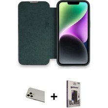 Cepte Toptan iPhone 13 Pro Max Siluet Minimal Serisi - Siyah Bilvis Hayalet Cam Ekran Koruyucu + Rose Gold Rainbow Kamera Lens Koruma Cam