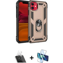 Cepte Toptan iPhone 11 Ahenk Klasik Koleksiyonu - Siyah 3D Antistatik Cam Ekran Koruyucu + Şeffaf Kamera Lens Koruma Cam