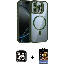 Cepte Toptan iPhone 15 Pro Max Yadigar Asil Koleksiyonu - Siyah Buffer Hayalet Cam Ekran Koruyucu + Turuncu Pvd Metal Kamera Lens