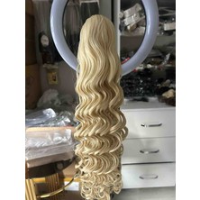 Naturel Peruk Sarı Dalgalı At Kuyruğu