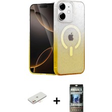 Cepte Toptan iPhone 11 Eksen Minimal Özel Seri - Siyah 34D Hayalet Izgaralı Cam + Yeşil Renkli Kamera Lens Koruma Cam