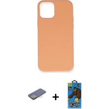 Cepte Toptan iPhone 12 Pro Max Ahenk Serisi - Siyah 18D Cam Ekran Koruyucu + Sarı Renkli Kamera Lens Koruma Cam