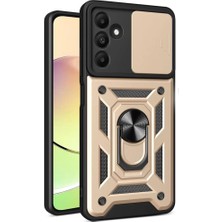 Decostyle Newface Samsung Galaxy M15 Kılıf Pars Lens Yüzüklü Silikon - Gold