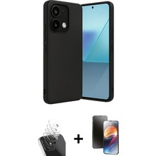 Cepte Toptan Redmi Note 13 Pro 5g Kıvılcım Işık Serisi - Siyah 3D Antistatik Mat Seramik Nano Ekran Koruyucu + Şeffaf Kamera Lens Koruma Cam