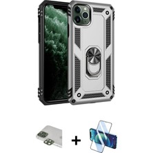 Cepte Toptan iPhone 11 Pro Max Ahenk Klasik Koleksiyonu - Siyah 3D Antistatik Seramik Nano Ekran Koruyucu + Yeşil Pers Alüminyum Kamera Lens