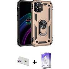 Cepte Toptan iPhone 12 Ahenk Klasik Koleksiyonu - Siyah Bilvis 5in1 3D Magic Cam Ekran Koruyucu + Mor Rainbow Kamera Lens Koruma Cam