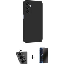 Cepte Toptan Galaxy A25 5g Kozmos Yansıma Özel Seri - Siyah 3D Antistatik Hayalet Cam Ekran Koruyucu + Siyah Valdez Metal Kamera Lens