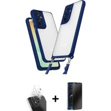 Cepte Toptan Galaxy A15 4g Ufuk Klasik - Siyah 3D Antistatik Hayalet Cam Ekran Koruyucu + Şeffaf Kamera Lens Koruma Cam