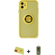 Cepte Toptan iPhone 11 Yörünge Çizgi - Siyah Joko Magic 5d Hayalet Cam + Kırmızı Rainbow Kamera Lens Koruma Cam