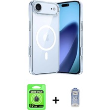 iPhone 17 Air Ahenk Minimal Serisi - Siyah Joko Magic 5d Cam + Mavi Raze Metal Kamera Lens