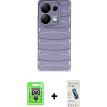 Cepte Toptan Redmi Note 13 Pro 4g Doruk Form Serisi - Şeffaf Pasifik Cam Ekran Koruyucu + Gümüş Raze Metal Kamera Lens