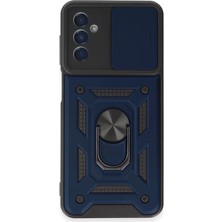 Newface Samsung Galaxy M14 5g Kılıf Pars Lens Yüzüklü Silikon - Lacivert