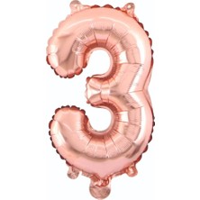Party Express 34" Folyo Rakam 76CM "3" Rose Gold