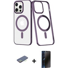 iPhone 13 Pro Max Yörünge Minimal - Siyah 3D Antistatik Hayalet Cam Ekran Koruyucu + Yeşil Renkli Kamera Lens Koruma Cam