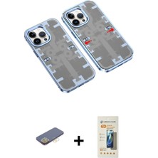 iPhone 13 Pro Max Ufuk Doku Prime - Siyah 6d Mat Seramik Hayalet Nano Ekran Koruyucu + Sarı Renkli Kamera Lens Koruma Cam