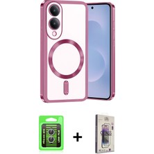 Cepte Toptan Galaxy S25 Edge Nova Işık Özel Seri - Siyah Bilvis 3D Cam Ekran Koruyucu + Gümüş Raze Metal Kamera Lens