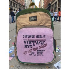 Old Cotton Cargo Kaliteli Renkli Vintage Disayn Sırt Gezi Okul Seyahat Çantası 30 cm x 42 cm