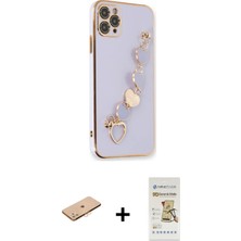 iPhone 11 Pro Max Nova Işık Prime - Siyah Mat Seramik Nano Ekran Koruyucu + Turuncu Renkli Kamera Lens Koruma Cam