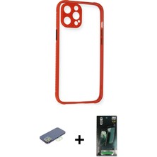 Cepte Toptan iPhone 12 Pro Nova Asil Özel Seri - Siyah 360 Mat Full Body Arka Koruyucu + Yeşil Renkli Kamera Lens Koruma Cam