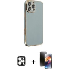 iPhone 16 Pro Max Yankı Serisi - Siyah 3D Antistatik Mat Seramik Nano Ekran Koruyucu + Gümüş Pvd Metal Kamera Lens