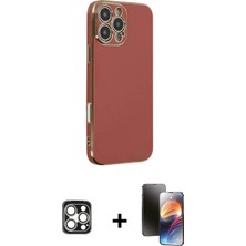 Cepte Toptan iPhone 16 Pro Max Yankı Serisi - Siyah 3D Antistatik Mat Seramik Nano Ekran Koruyucu + Gümüş Pvd Metal Kamera Lens