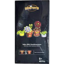 Dostoys 114-6 Mini Çiçek Blok Oyuncak Saksı Bitki Kombinasyonu 455 Parça 6+