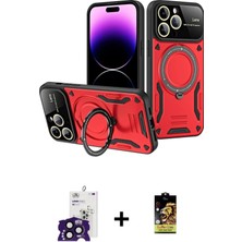 Cepte Toptan iPhone 16 Pro Max Kıvılcım Modern Serisi - Siyah Buffer Cam Ekran Koruyucu + Siyah Bilvis Titan Kamera Lens