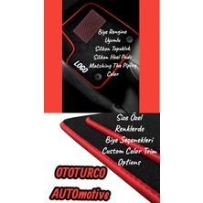 Ototurco Automotive Citroen C-Elysee (2012 ve Sonrası)Uyumlu Renkli Kenar-Silikon Topukluklu Premium Velur Halı Paspas