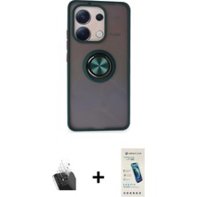 Cepte Toptan Redmi Note 13 4g Yörünge Çizgi - Şeffaf Pasifik Cam Ekran Koruyucu + Şeffaf Kamera Lens Koruma Cam