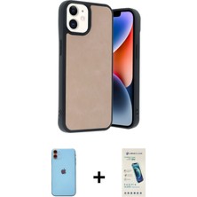 Cepte Toptan iPhone 11 Kıvılcım Işık Serisi - Şeffaf Pasifik Cam Ekran Koruyucu + Turuncu Neon Fosforlu Kamera Lens