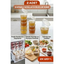 Vienev 2'li Dondurucuya Uygun Saklama Kabı – 120 ml Ilik, Tavuk Suyu, Sos Saklama Kabı