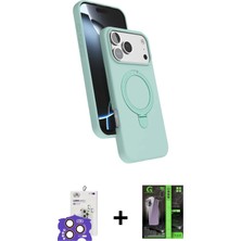 Cepte Toptan iPhone 17 Pro Max Iz Işık Koleksiyonu - Siyah 360 Mat Full Body Arka Koruyucu + Turuncu Bilvis Titan Kamera Lens