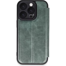 Decostyle Newface iPhone 16 Pro Kılıf Flip Cover - Koyu Yeşil