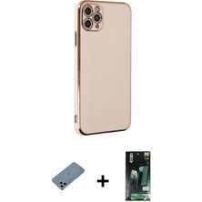 Cepte Toptan iPhone 11 Pro Max Yankı Serisi - Siyah 360 Mat Full Body Arka Koruyucu + Sierra Blue Shine Kamera Lens Koruma Cam