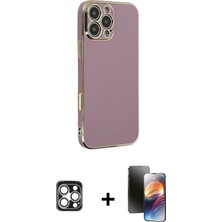 Cepte Toptan iPhone 16 Pro Max Yankı Serisi - Siyah 3D Antistatik Mat Seramik Nano Ekran Koruyucu + Gümüş Pvd Metal Kamera Lens