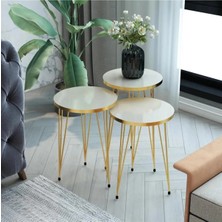 Mooncapella 3’lü Zigon Sehpa Seti Yan Sehpa Orta Sehpa