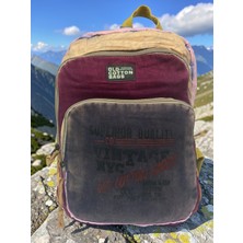 Old Cotton Cargo Kaliteli Renkli Vintage Disayn Sırt Gezi Okul Seyahat Çantası 30 cm x 42 cm